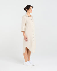Amelie Plain Linen Shirt Dress