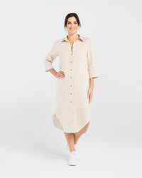 Amelie Plain Linen Shirt Dress