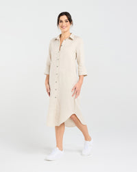 Amelie Plain Linen Shirt Dress