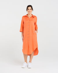 Amelie Plain Linen Shirt Dress