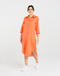 Amelie Plain Linen Shirt Dress