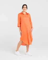 Amelie Plain Linen Shirt Dress