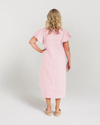 Flutter Sleeve Drawstring Dress