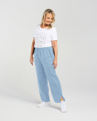 Straight Leg Linen Pant