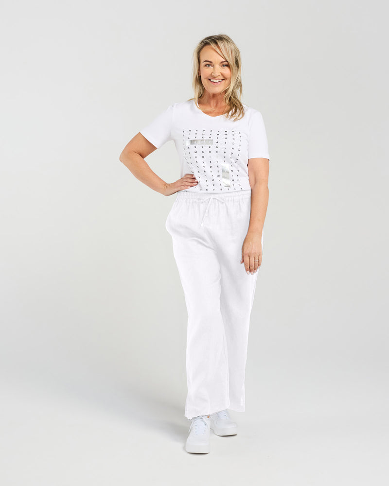 Straight Leg Linen Pant