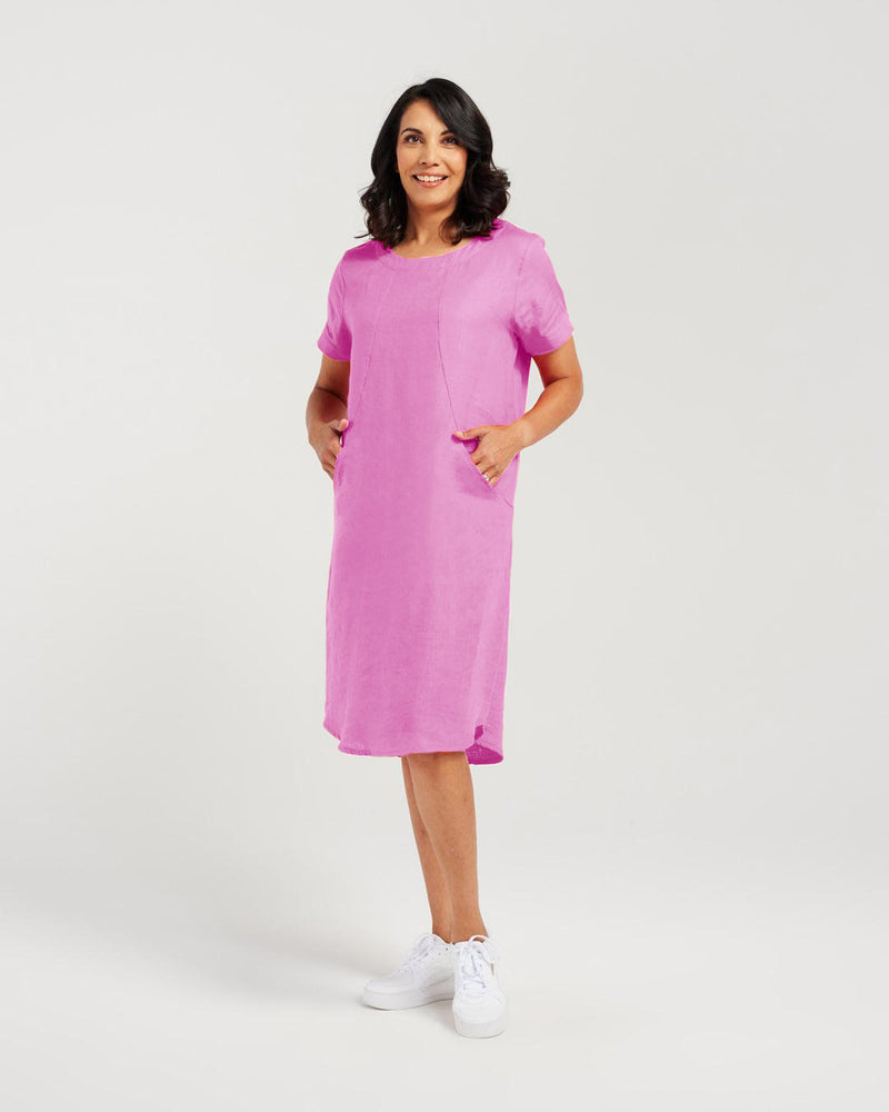 Short Sleeve Panelled Dress