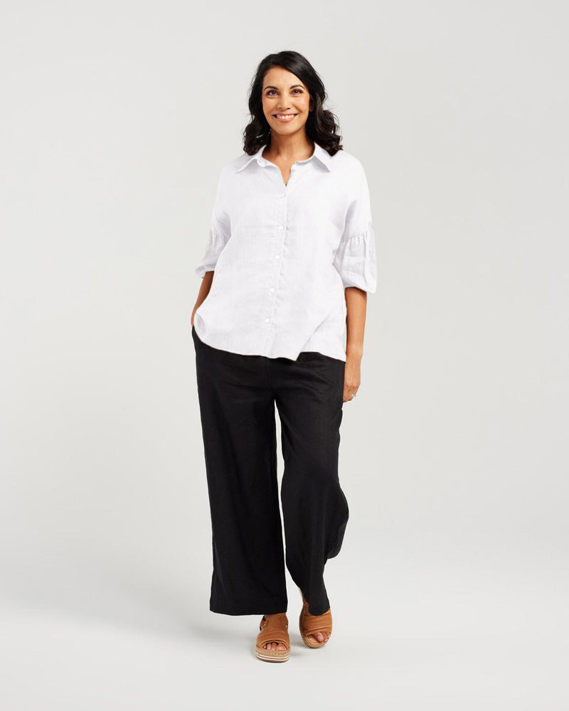 Puff Sleeve Linen Shirt