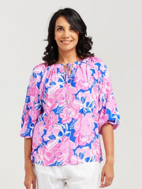 Rose Gathered Sleeve Top