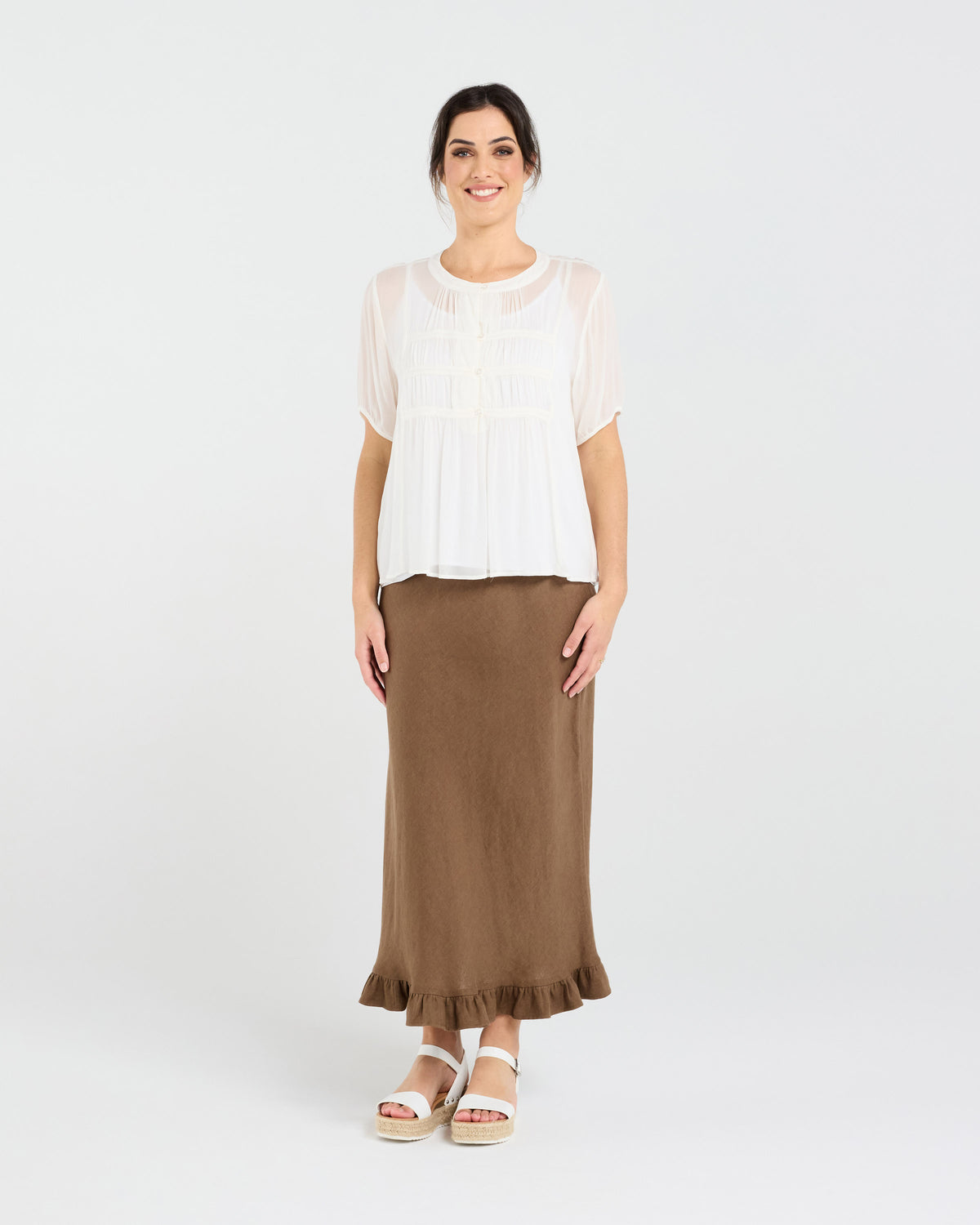 Hilarie Gathered Front Top
