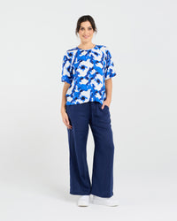 Solange Gathered Short Sleeve Top