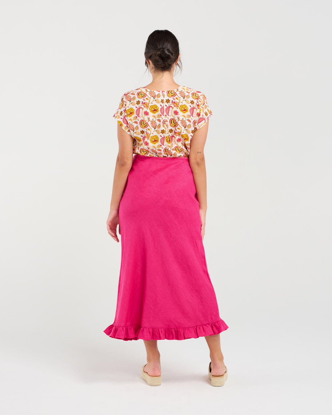 Carine Frill Hem Linen Skirt