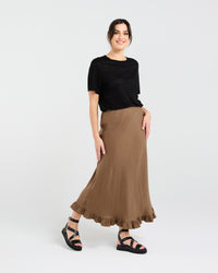 Carine Frill Hem Linen Skirt