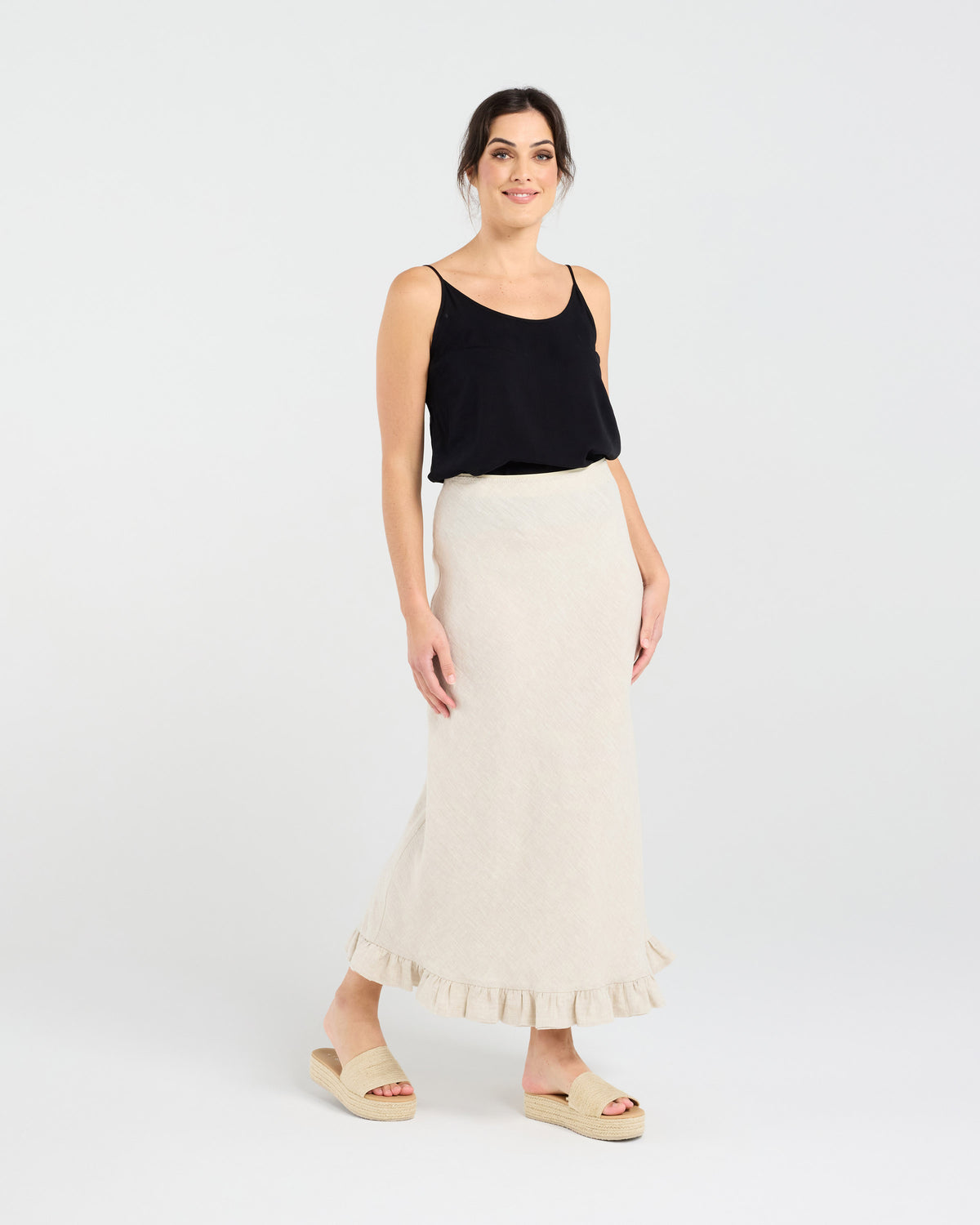 Carine Frill Hem Linen Skirt