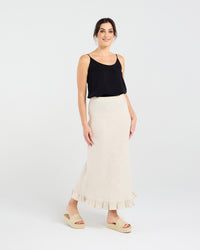 Carine Frill Hem Linen Skirt