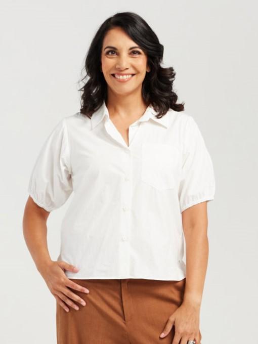 Cotton Bubble Back Shirt
