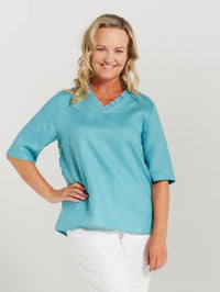 Ruffle V Neck Top