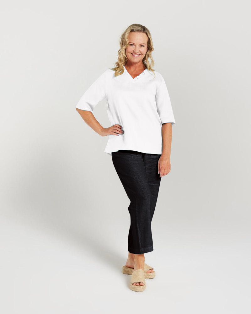 Ruffle V Neck Top