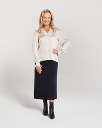 Shirred Collar Shirt