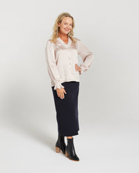 Shirred Collar Shirt