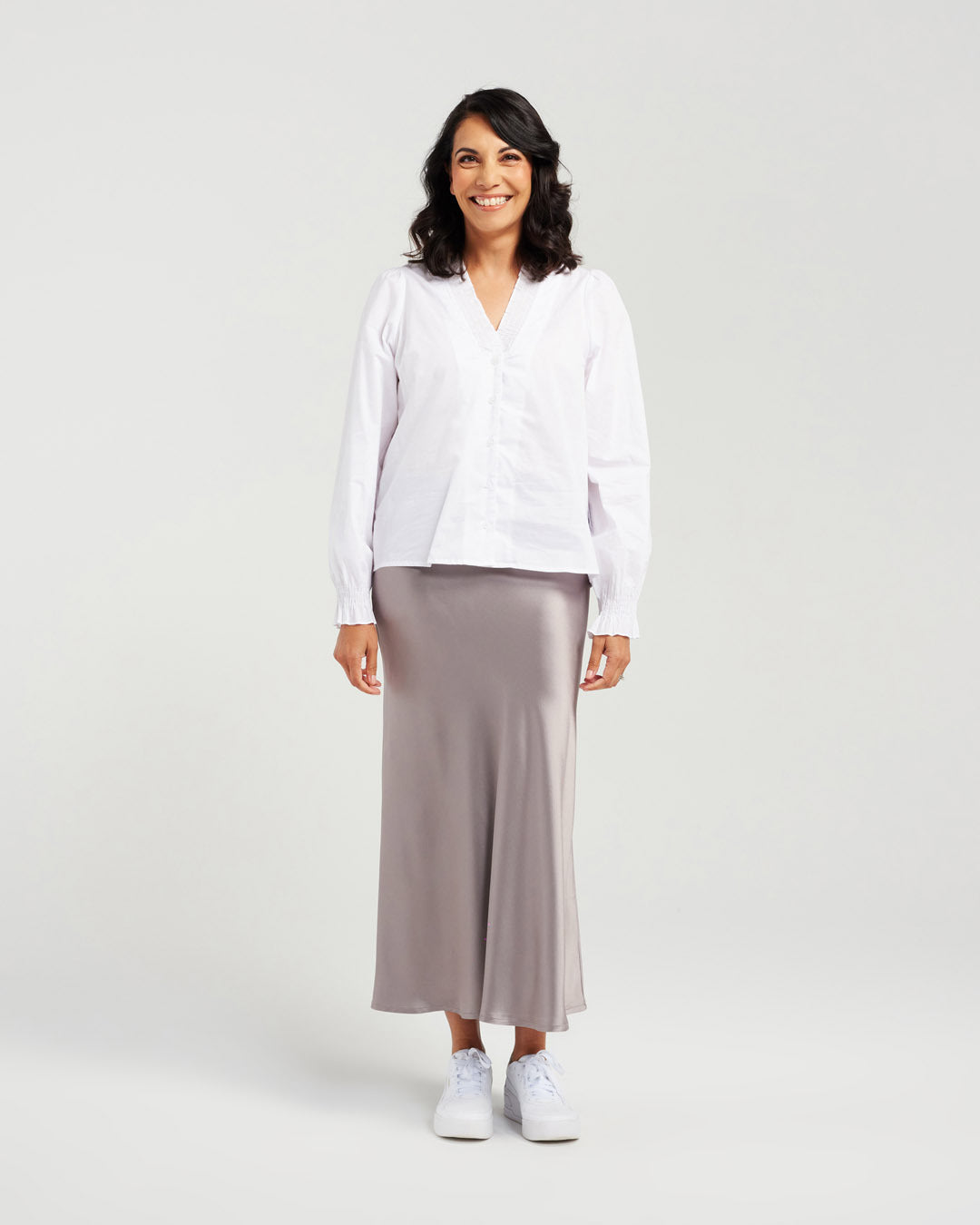 Bias Cut Satin Skirt