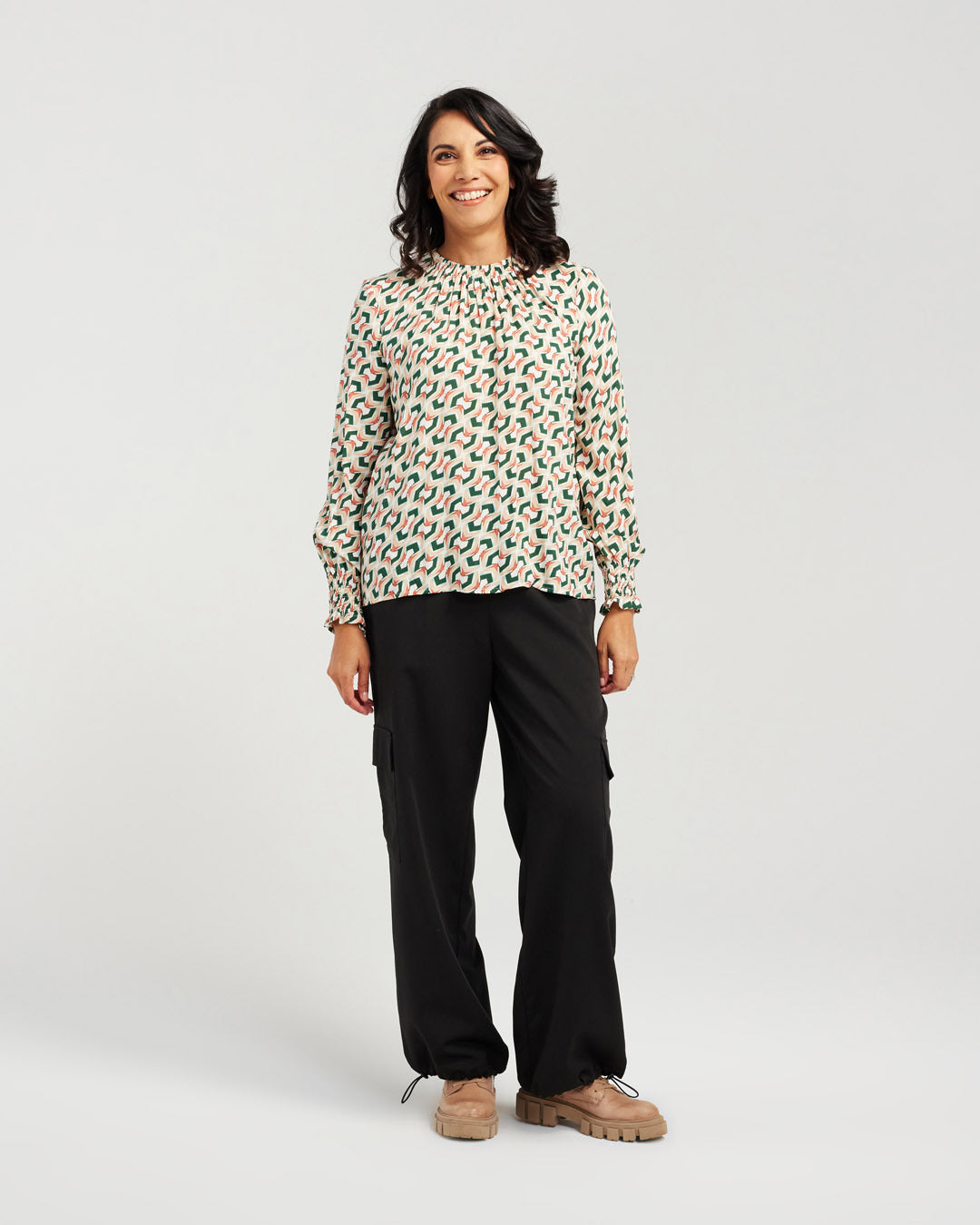 Soft Gathered Neck Top