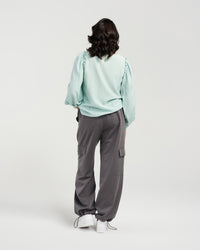 Gathered Exposed Sleeve Shirt