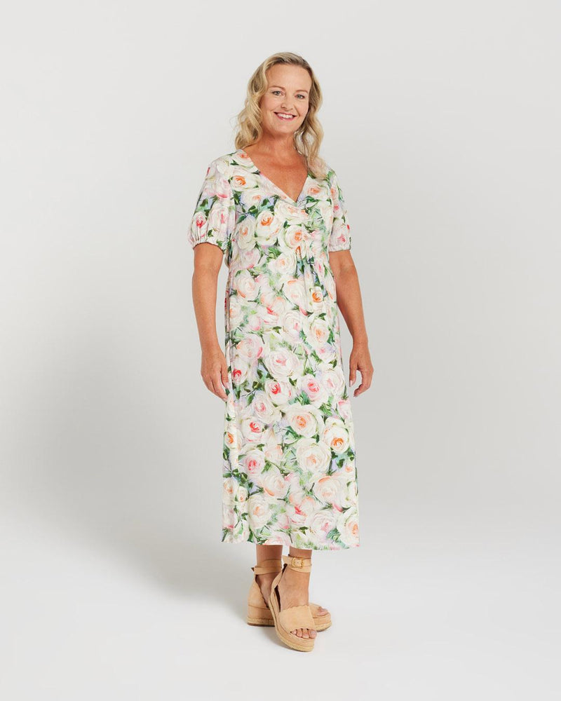 Rose Gathered Front Dress