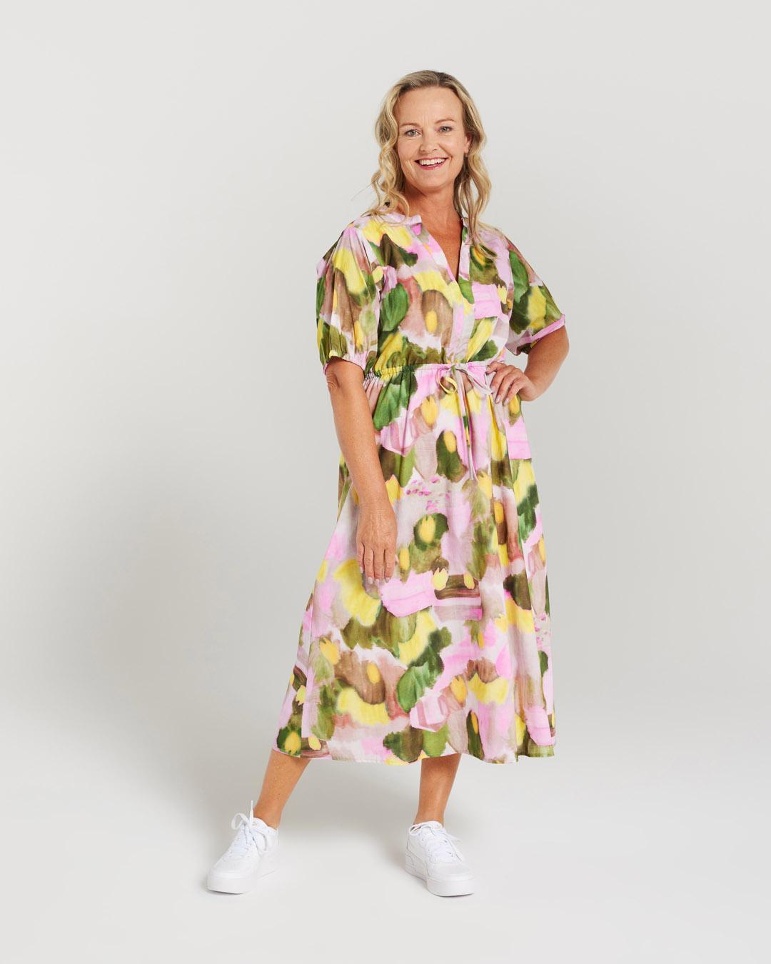 Watercolour Floral Tie Waist Dress
