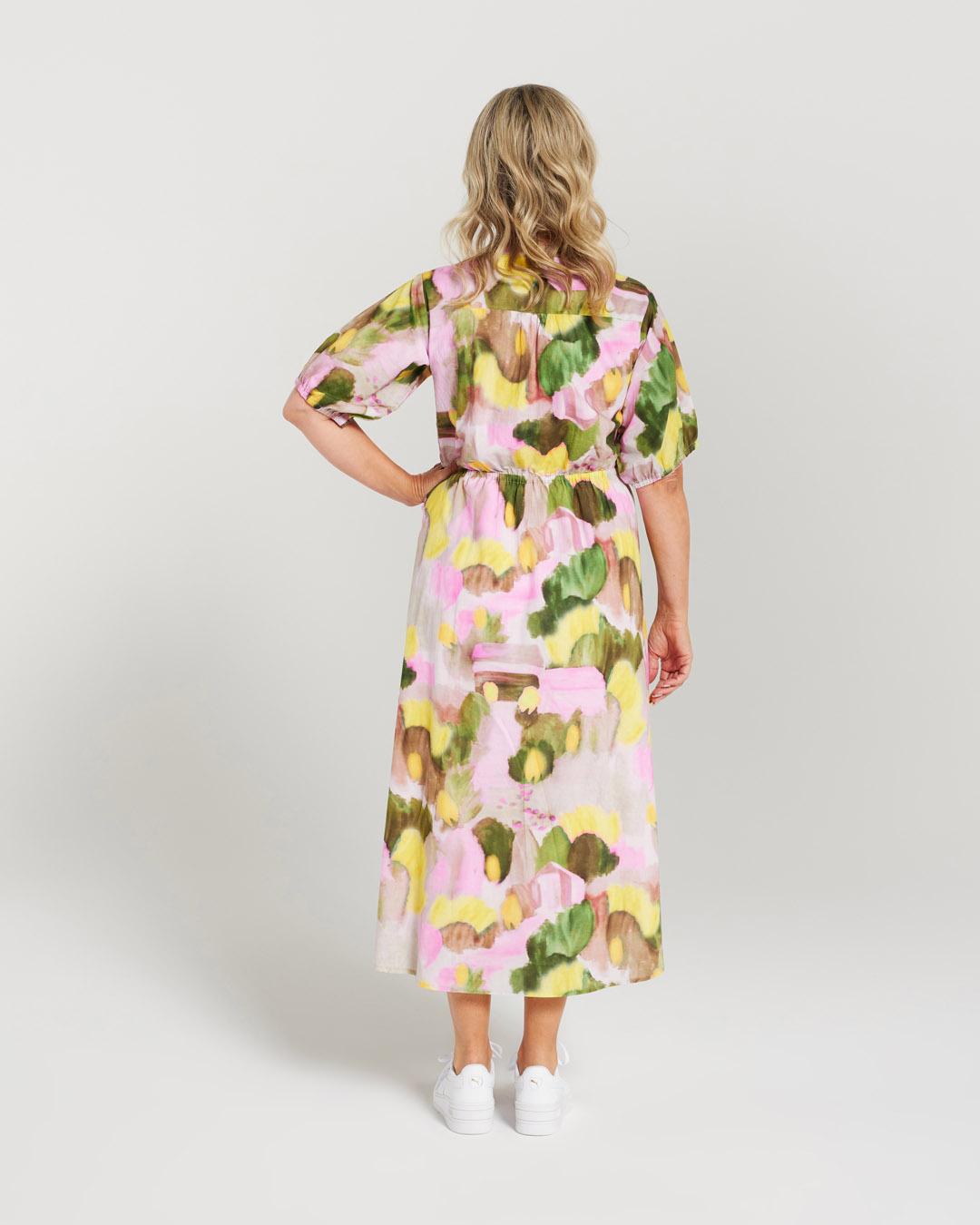 Watercolour Floral Tie Waist Dress