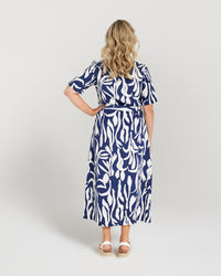 Mono Lily Print Button Front Dress