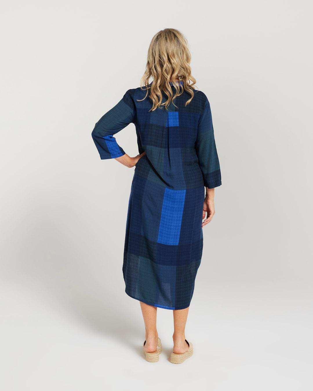 Blue Check Shirt Dress