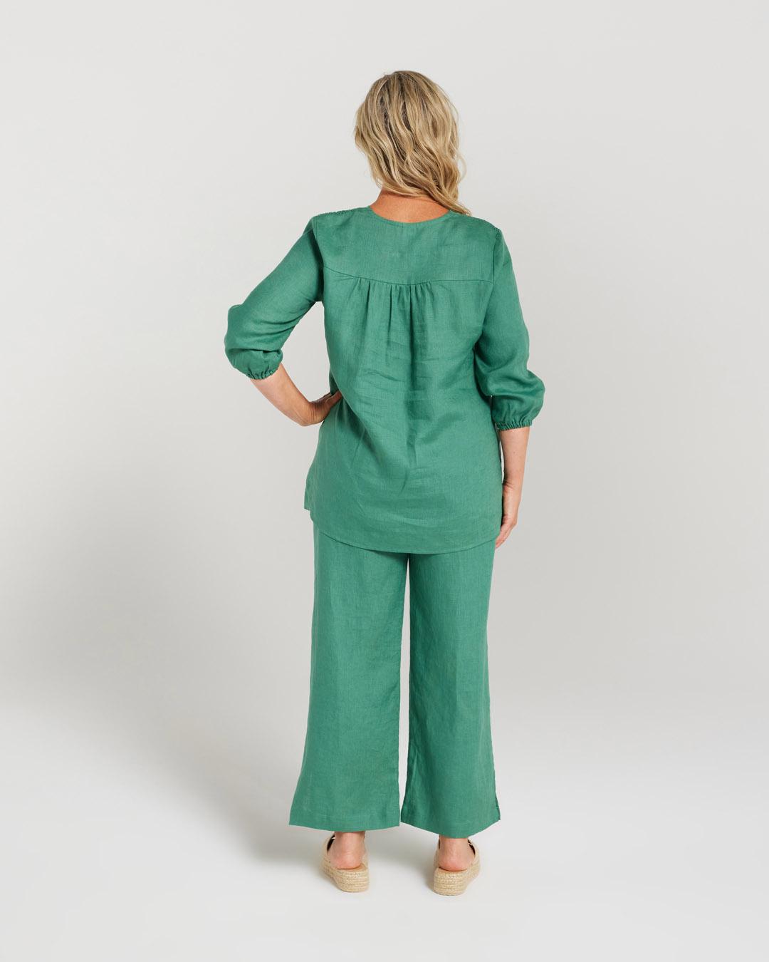 Straight Leg Linen Pant