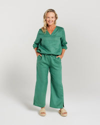 Straight Leg Linen Pant