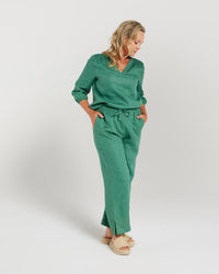 Straight Leg Linen Pant