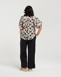 Pintuck Front Print Shirt