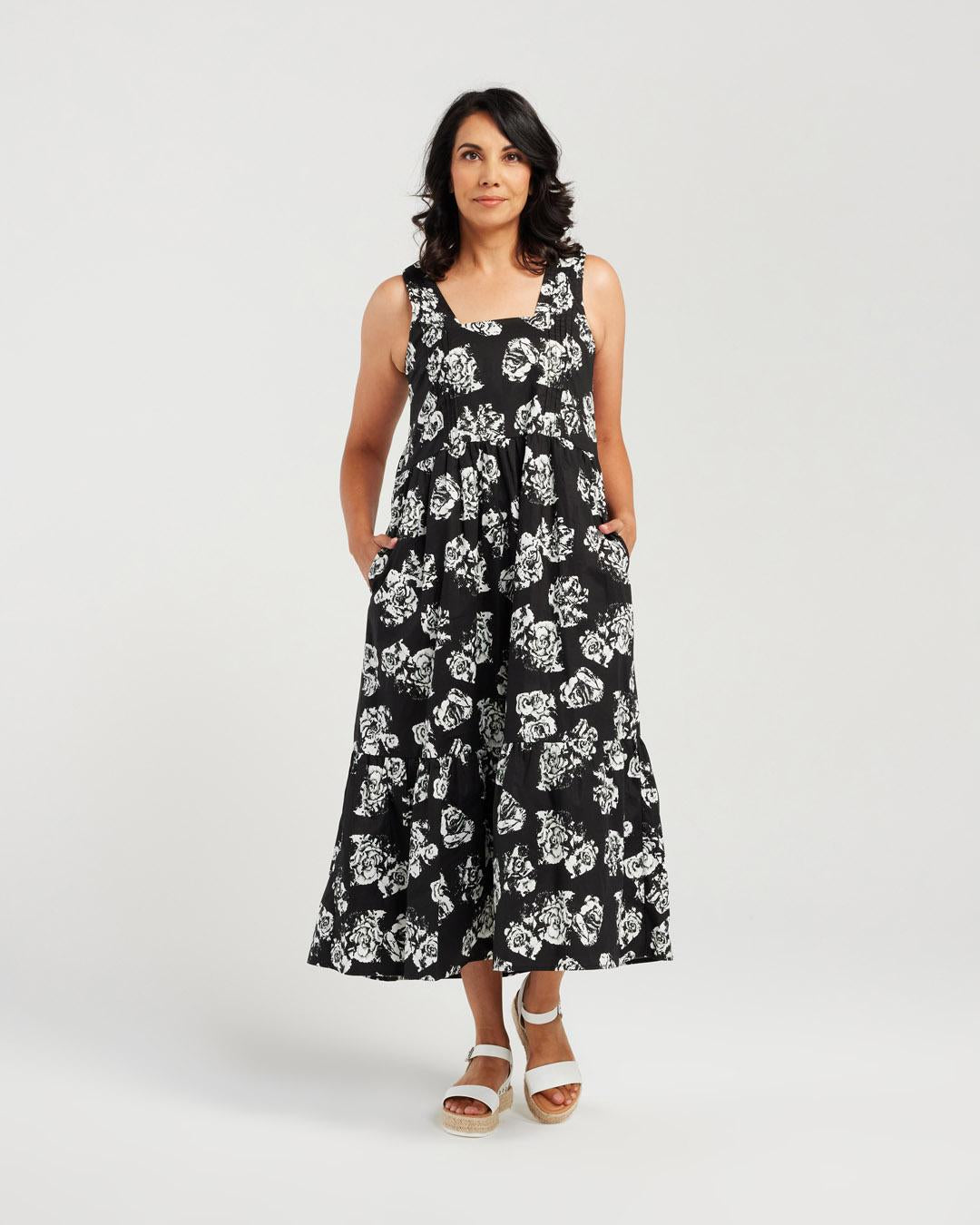 Rose Square Neck Sun Dress