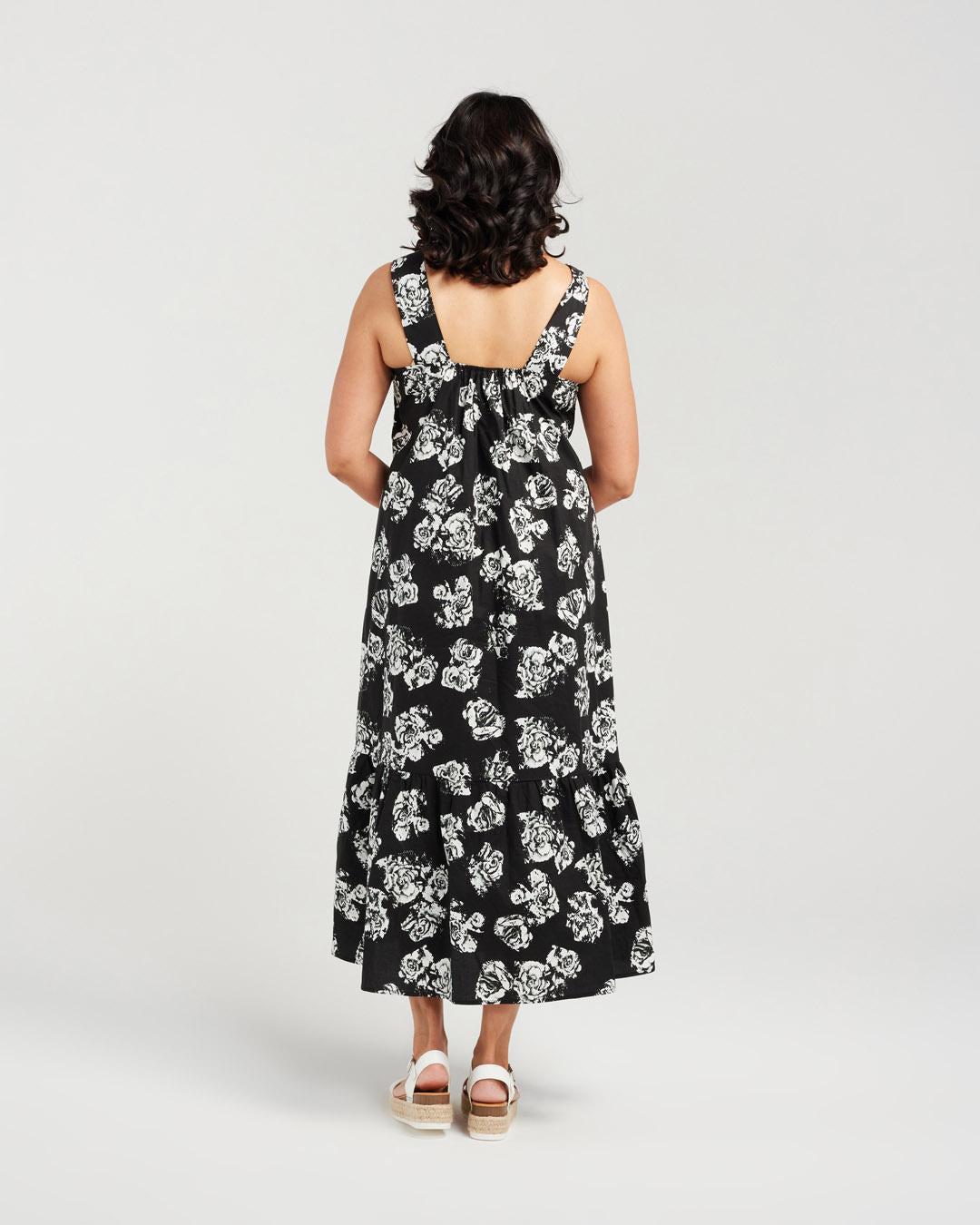 Rose Square Neck Sun Dress