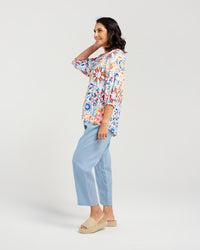 Mosaic Gathered Sleeve Top