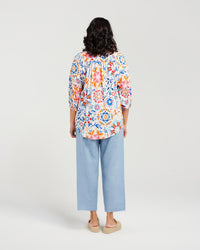 Mosaic Gathered Sleeve Top