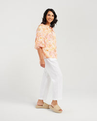 Rose Gathered Sleeve Top