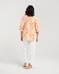 Rose Gathered Sleeve Top