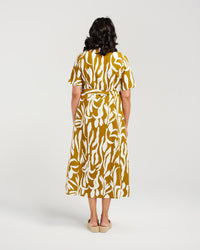 Mono Lily Print Button Front Dress