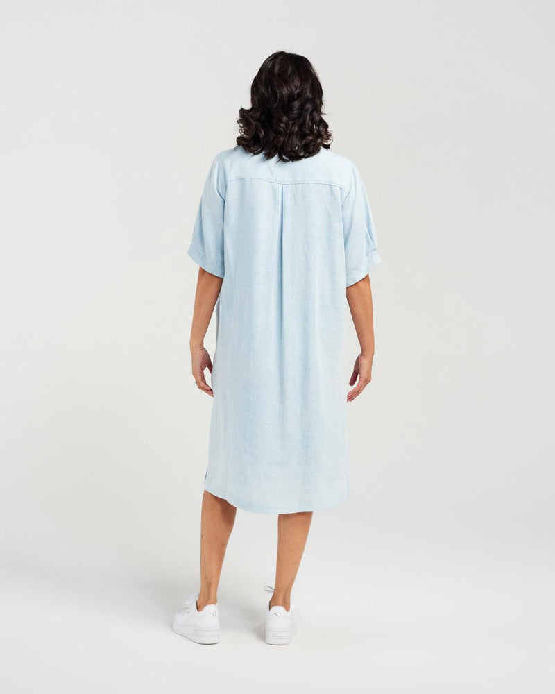Bamboo Tencel Collared Shirt Dress