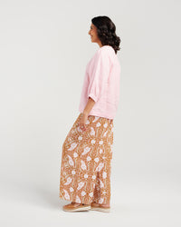 Plain Linen Half Sleeve Top