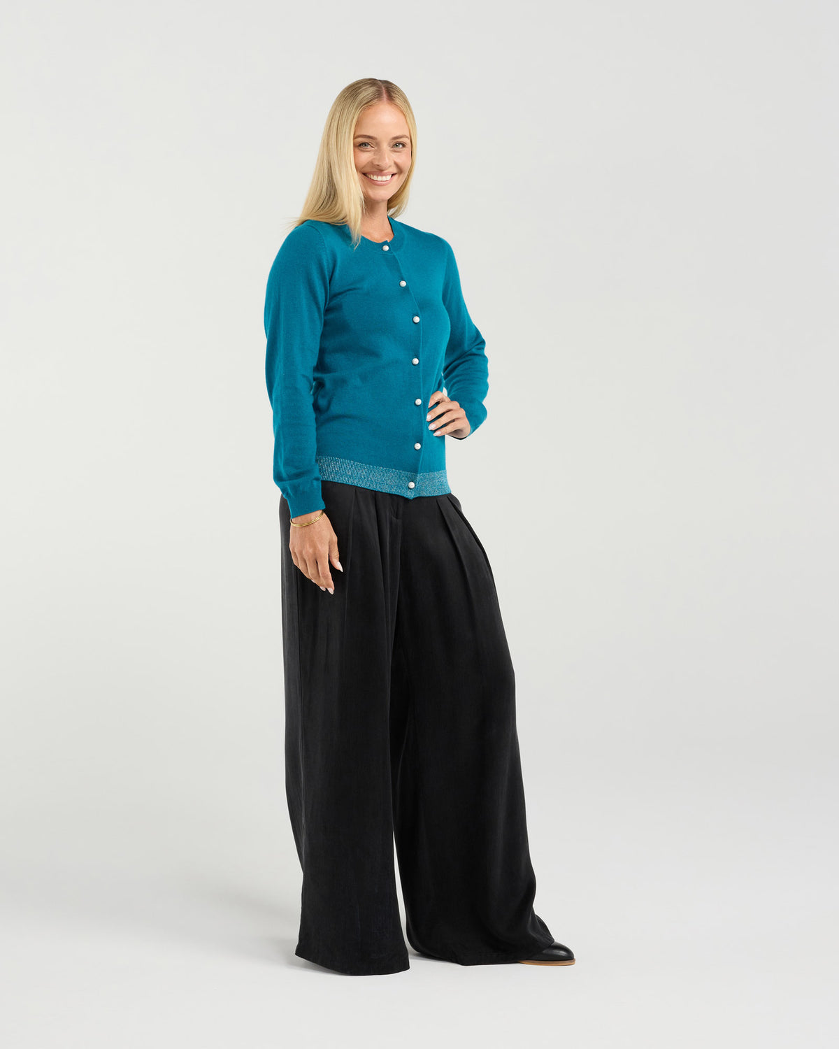 Pearl Button Front Cardi