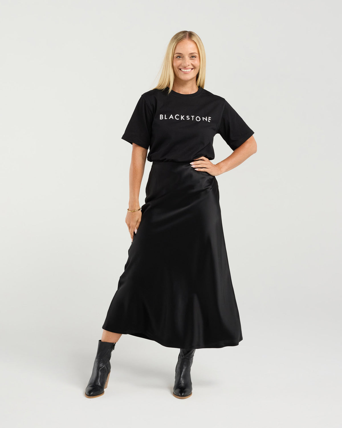 Elliana Satin Bias Midi Skirt