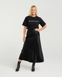 Elliana Satin Bias Midi Skirt
