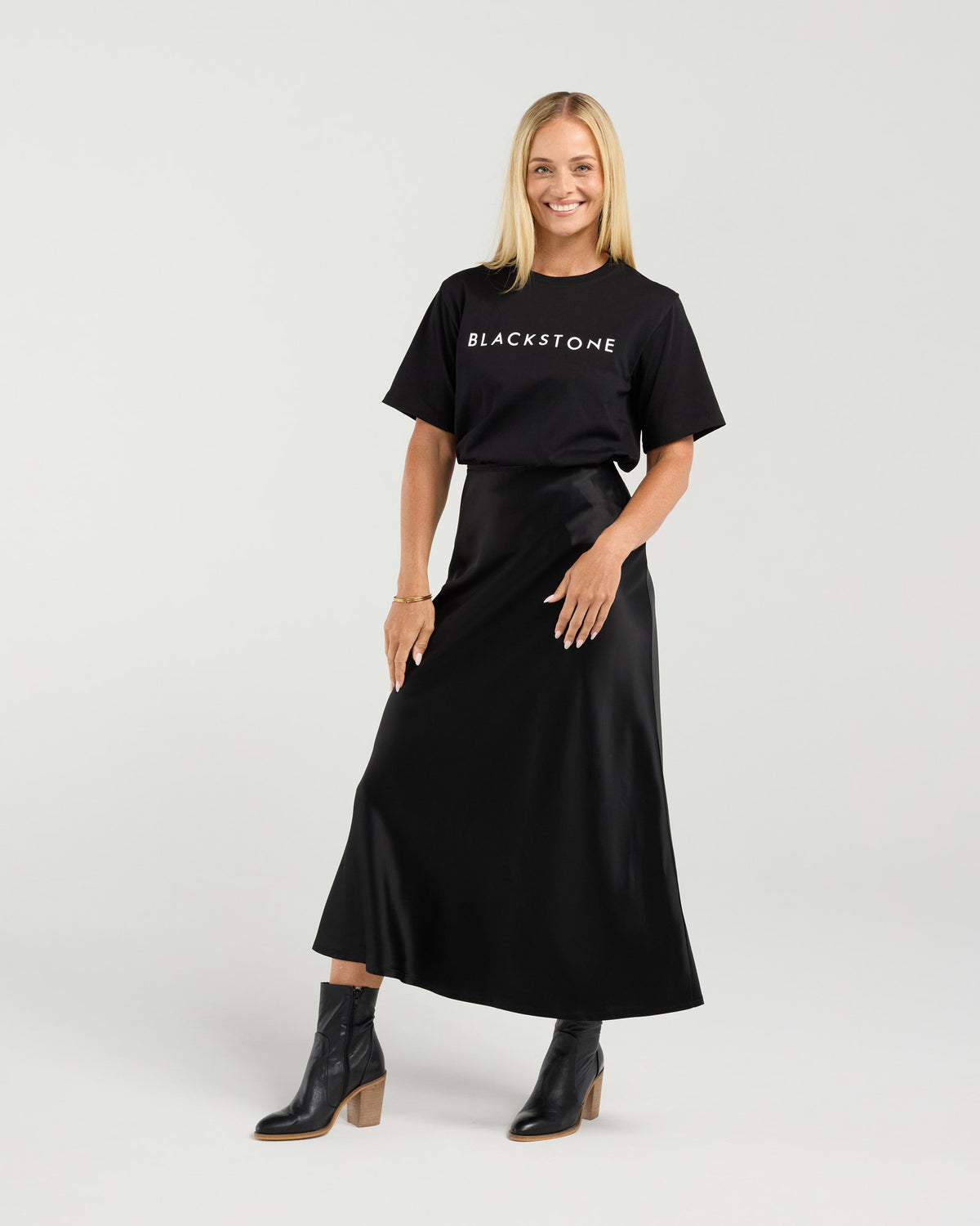 Elliana Satin Bias Midi Skirt