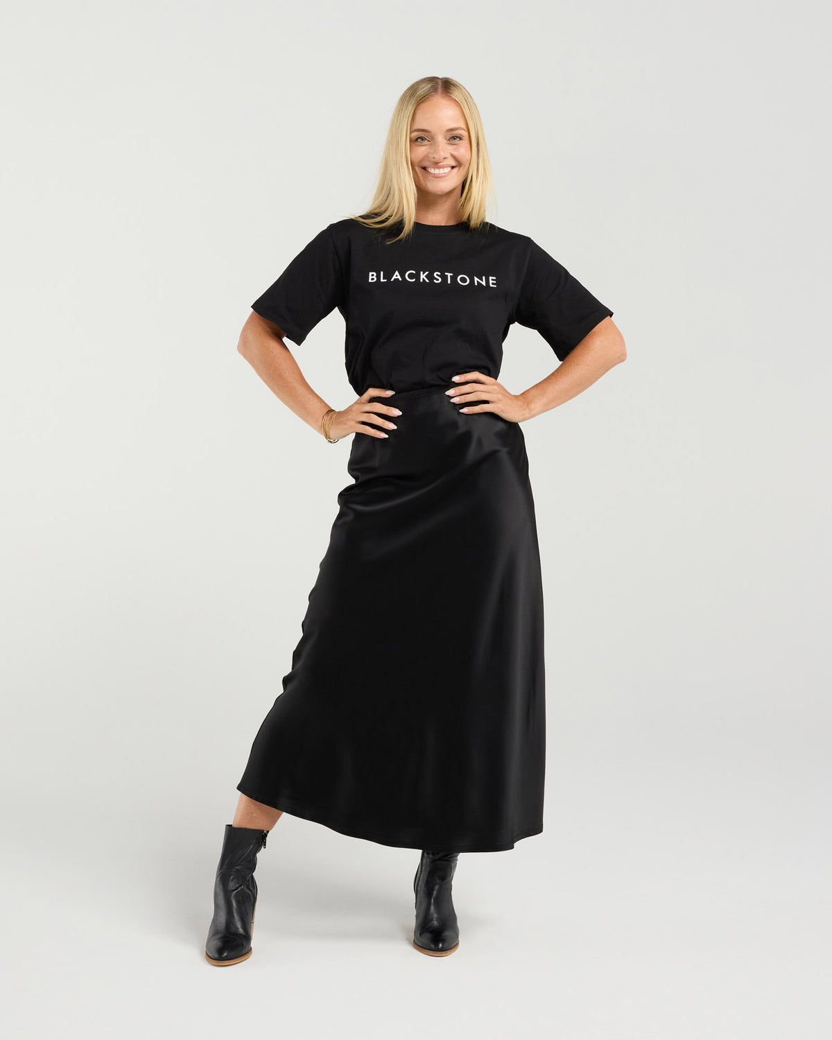 Elliana Satin Bias Midi Skirt