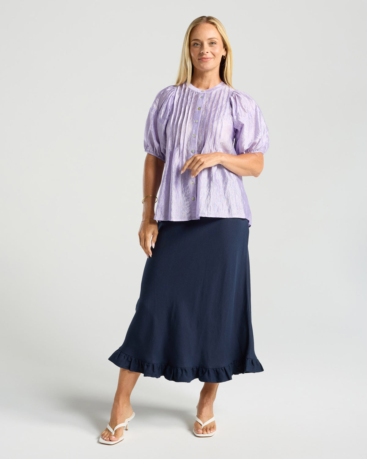 Bridget Pintuck Top - Plain